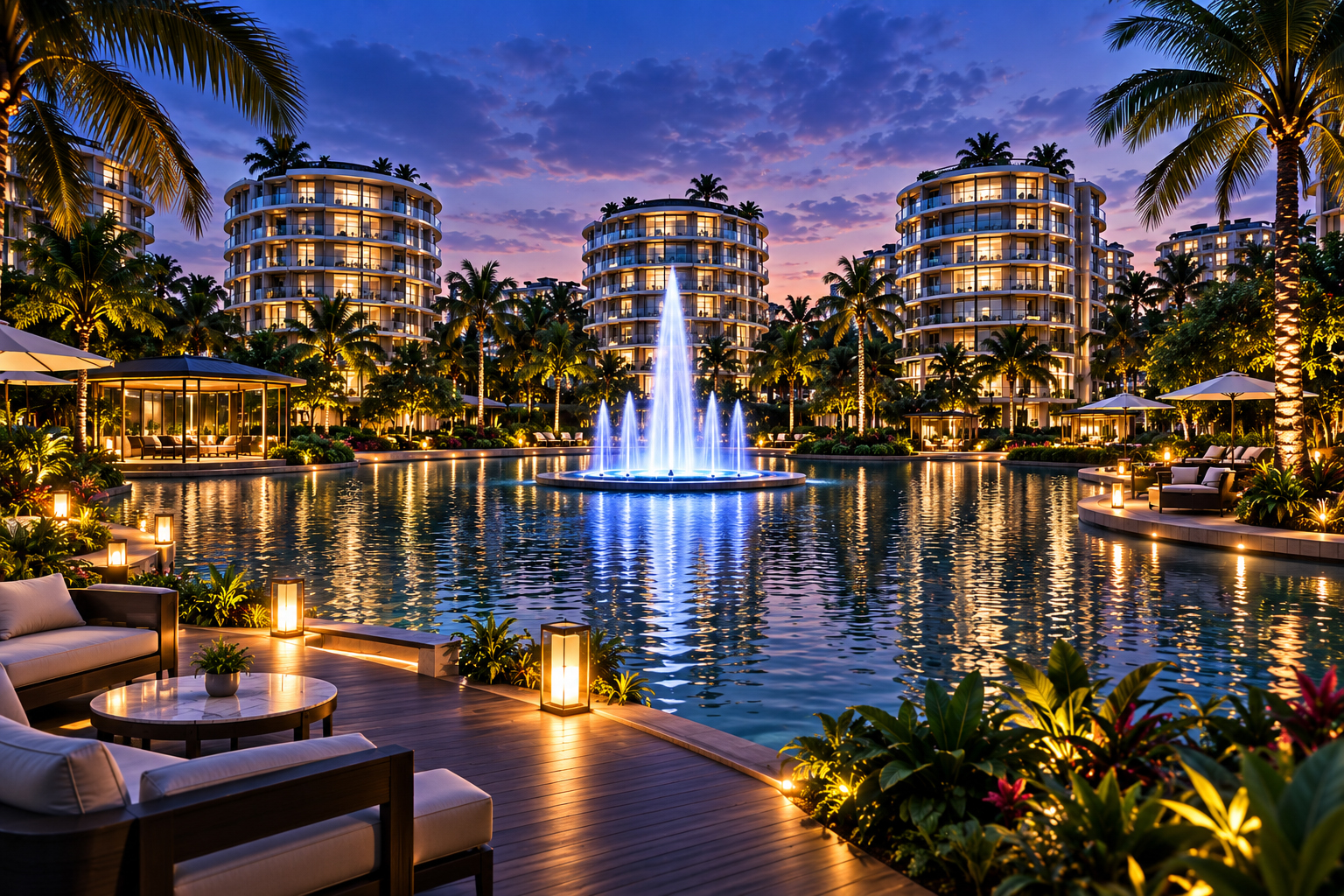 Central Lake & Fountains